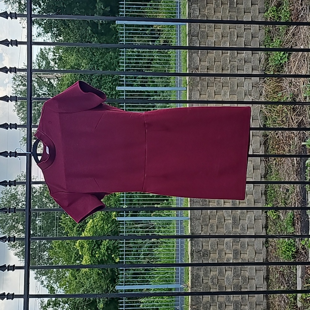 Maroon high neck bodycon minidress